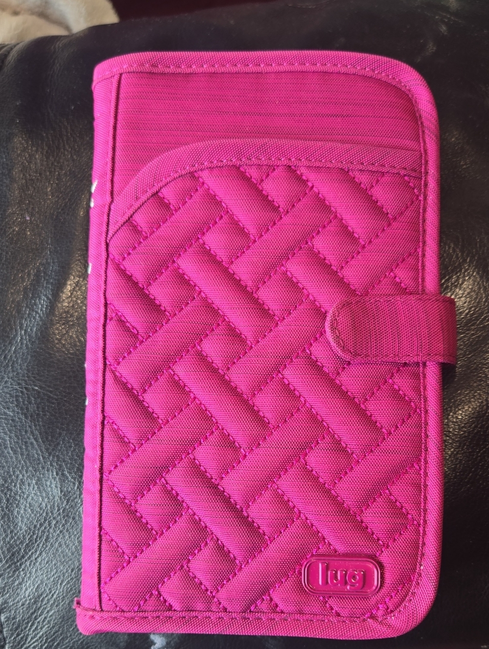 Lug Fuchsia Quilted Wallet with Snap Closure